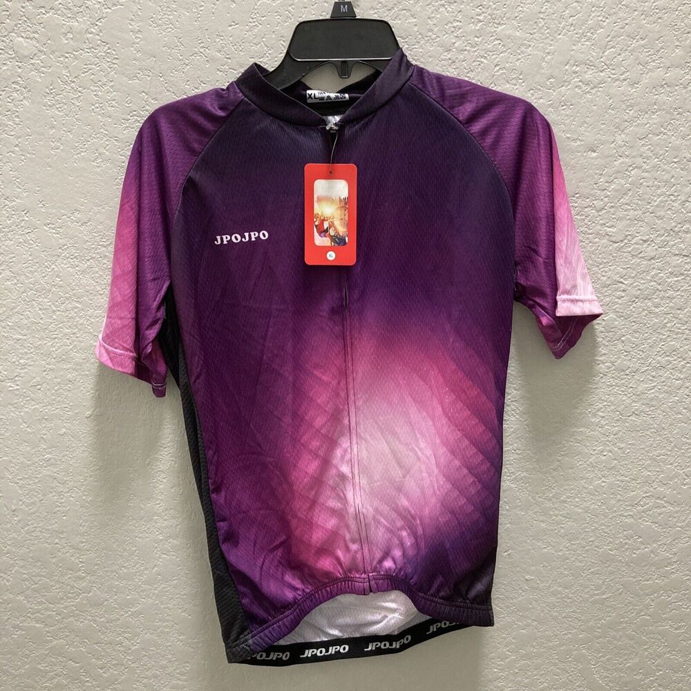 JPOJPO Cycling Jersey Purple XL Women Zip Rear Pockets